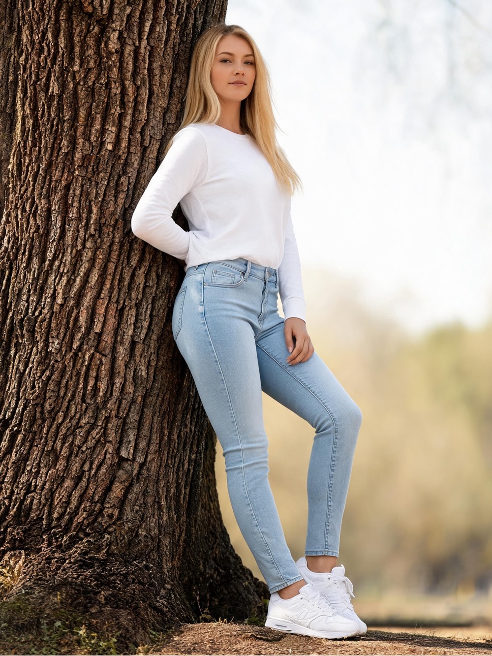 711 Skinny Light Wash Skinny Jeans - Picture 2 of 7